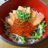 昼食に！サーモン・いくら丼